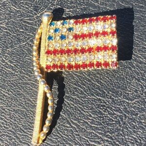 RHINESTONE USA PIN  